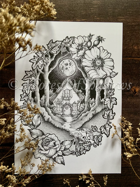 Fairytale Cottage A4 Art Print