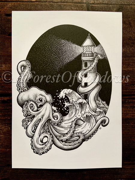 Kraken A4 Art Print