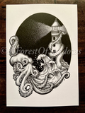 Kraken A4 Art Print