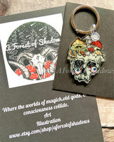 Mushroom Skull Keychain | Fungi Keyring | Fungi Lovers Gift | Skull Accessories | Bag Charm