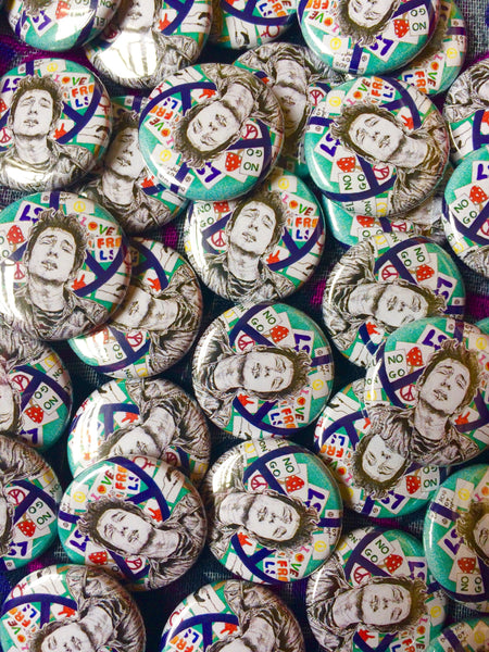 Bob Dylan Button Badge | psychedelic trippy art | retro music pin