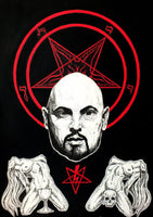 Anton LaVey Button Badge, Church of Satan, Occult Art