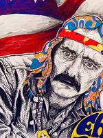 Dennis Hopper Original A3 Illustration | Easy Rider movie art | Psychedelic Trippy Wall Art | Boho Hippie Home Decor