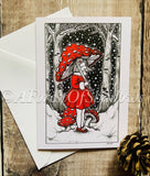 Amanita Muscaria Toadstool Christmas Card Pack | Yule cards | magic mushroom art | trippy psychedelic art
