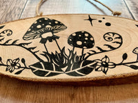 Magic Mushroom Hand Painted Wood Slice | Amanita Muscaria art | witchy boho decor |  cottagecore rustic home decor | fungi lovers gift