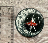 Amanita Ballerina Sticker | witchy mushroom art | full moon journal sticker | inspirational reach for the stars | journaling