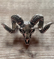 Rams Skull Brooch | witchy occult badge |  Aries gift | pagan Wicca witchcraft folk horror