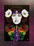 Hecate A4 Art Print | witchy botanical art | Hekate goddess wall art | pagan home decor | Art Deco Art Nouveau | Vintage Occult Illustration