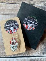 Black Metal Church Burner Pin Badge, occult pin, witchy pin, skull pin