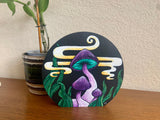 Hand Painted Magic Mushroom Wooden Block | mushroom decor | psychedelic fungi art | boho home decor | 60s 70s homeware