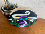 Hand Painted Magic Mushroom Wooden Block | mushroom decor | psychedelic fungi art | boho home decor | 60s 70s homeware