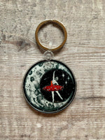 Amanita Ballerina Key Ring, mushroom key ring, moon key chain,