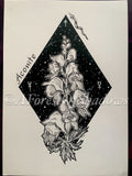 Aconite Witchy Original Artwork | occult art | botanical illustration | pagan Wicca home decor | gifts for witches | poisonous herbs