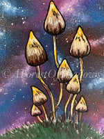 Magic Mushroom Canvas Set | fungi art | galaxy painting | psychedelic trippy wall art | Terence McKenna | nature lovers gift