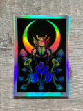 Beetle Moon Mushroom Sticker | mushroom art | witchy sticker | journal crafts | art nouveau illustration | fungi lovers gift
