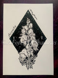 Aconite Witchy Original Artwork | occult art | botanical illustration | pagan Wicca home decor | gifts for witches | poisonous herbs
