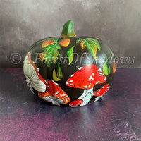 Large Hand Painted Ceramic Autumn Fungi Pumpkin Decor