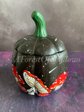 Amanita Hand Painted Ceramic Pumpkin Trinket Box