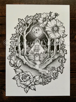Fairytale Cottage A4 Art Print