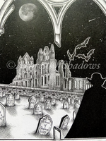 Dracula at Whitby Abbey A4 Art Print