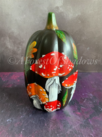 Tall Ceramic Mushroom Hand Painted Pumpkin Decor