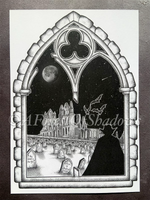 Dracula at Whitby Abbey A4 Art Print