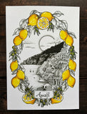 Amalfi Coast A4 Art Print