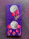 Neon Mushroom Moon Mini Canvas Painting.