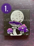 Amanita Moon Mushroom Mini Canvas Painting