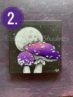 Amanita Moon Mushroom Mini Canvas Painting