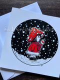 Mushroom Girl Christmas Card