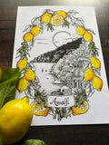 Amalfi Coast A4 Art Print