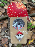 Amanita Alien Mushroom Pin Badge