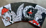 Amanita Muscaria Pack of Four Greetings Cards.