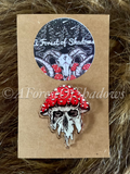 Melting Mushroom Skull Pin Badge