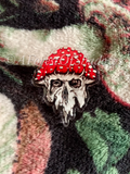 Melting Mushroom Skull Pin Badge