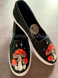 Amanita mushroom hand painted casual pumps