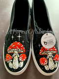 Amanita mushroom hand painted casual pumps