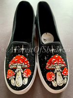 Amanita mushroom hand painted casual pumps