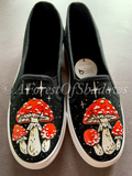 Amanita mushroom hand painted casual pumps