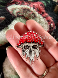 Melting Mushroom Skull Pin Badge