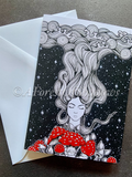 Amanita Muscaria Pack of Four Greetings Cards.