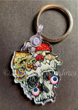 Mushroom Skull Keychain | Fungi Keyring | Fungi Lovers Gift | Skull Accessories | Bag Charm