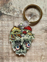 Mushroom Skull Keychain | Fungi Keyring | Fungi Lovers Gift | Skull Accessories | Bag Charm