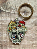 Mushroom Skull Keychain | Fungi Keyring | Fungi Lovers Gift | Skull Accessories | Bag Charm
