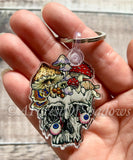 Mushroom Skull Keychain | Fungi Keyring | Fungi Lovers Gift | Skull Accessories | Bag Charm