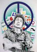 Bob Dylan Button Badge | psychedelic trippy art | retro music pin
