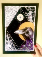 Hrafnagud A4 Print, Norse Mythology, Pagan Art, Occult Art, Raven art
