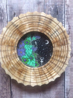 Deadly Nightshade Original Art in Vintage Bone Frame, witchy art, botanical decor
