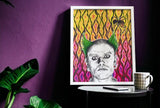 Keith Flint A4 Art Print, The Prodigy, Trippy Art, psychedelic art